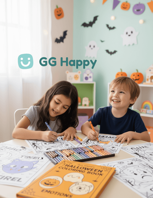 FREE 🧡 Last - Minute Halloween Printable for Kids | Free Emotions Coloring Page | GG Happy™ - GG Happy