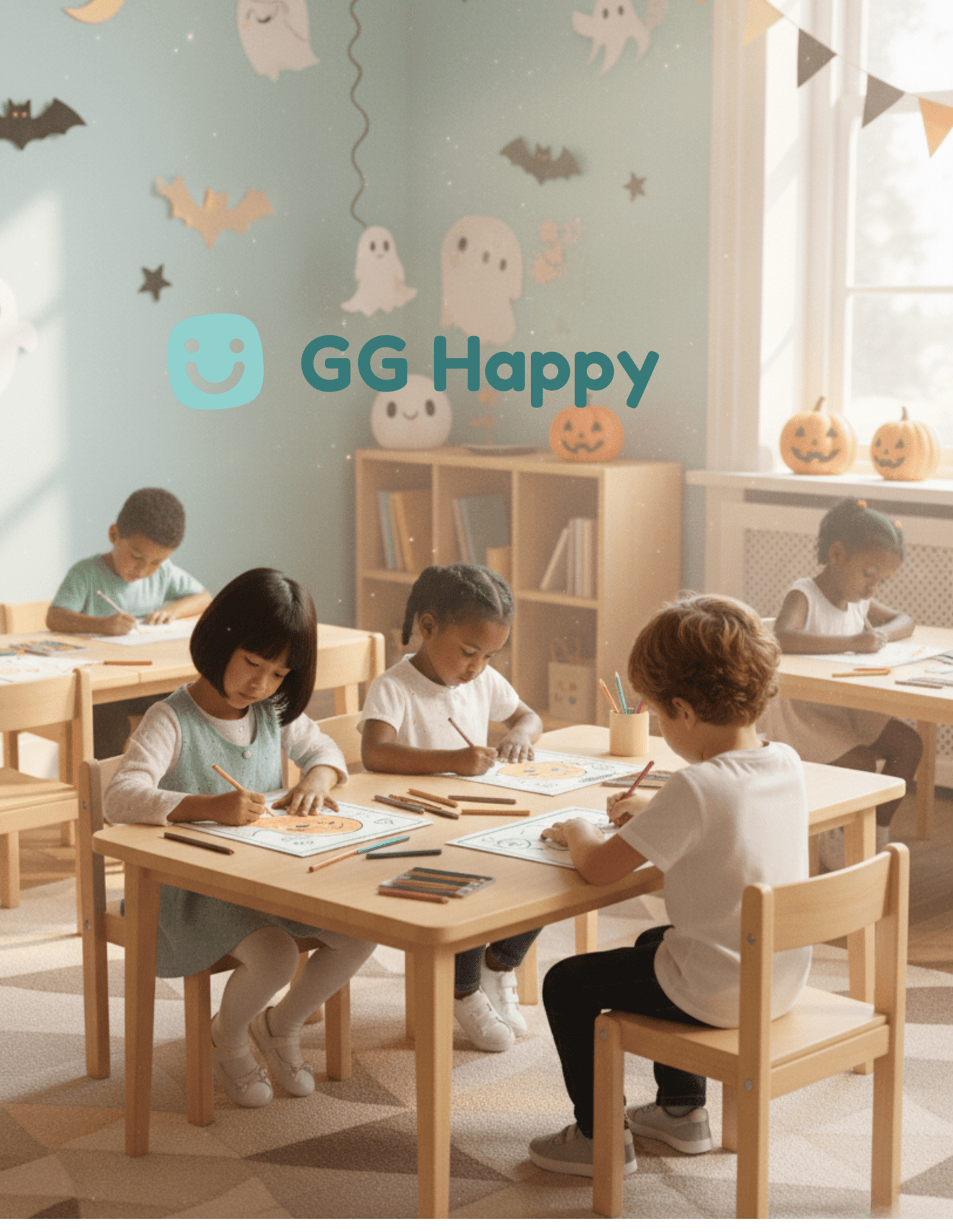 FREE 🧡 Last - Minute Halloween Printable for Kids | Free Emotions Coloring Page | GG Happy™ - GG Happy