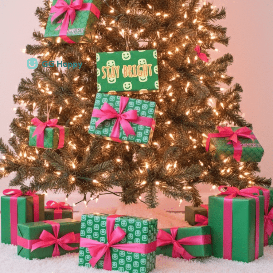 Wrapping paper sheets GG Happy™ Cozy Hearts Christmas Collection - GG Happy