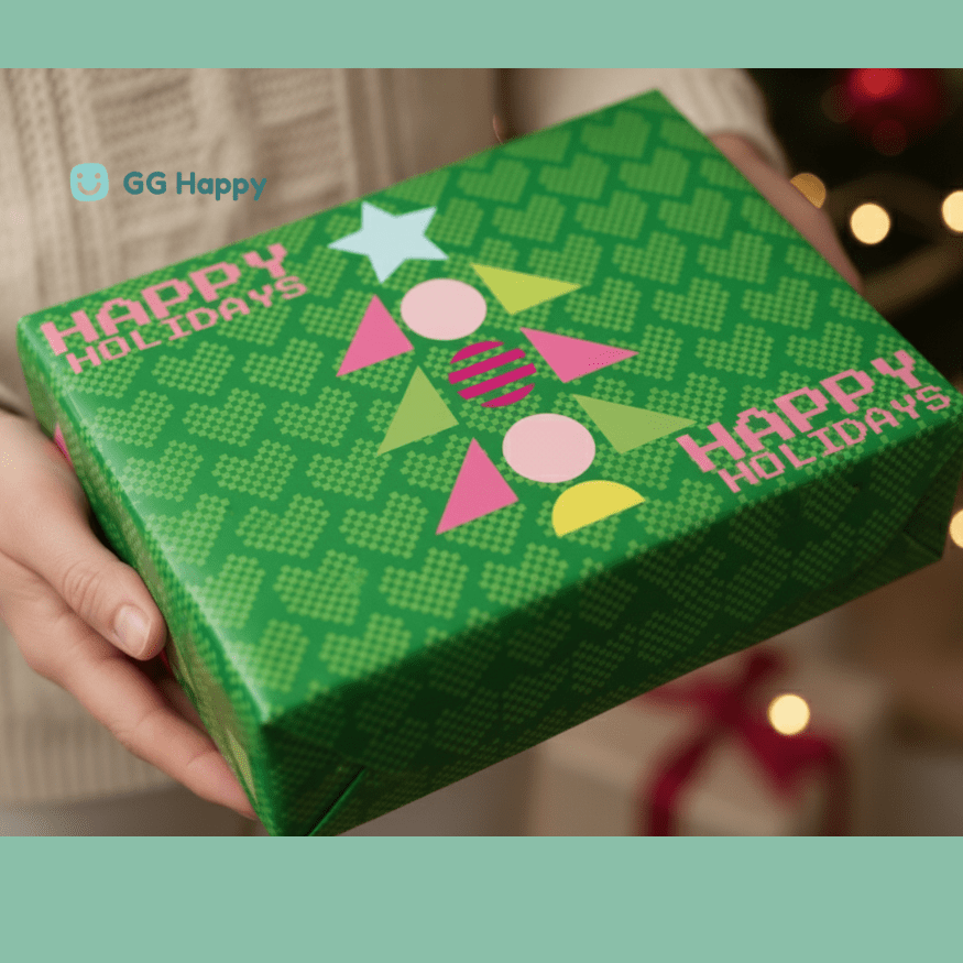 Wrapping paper sheets GG Happy™ Cozy Hearts Christmas Collection - GG Happy