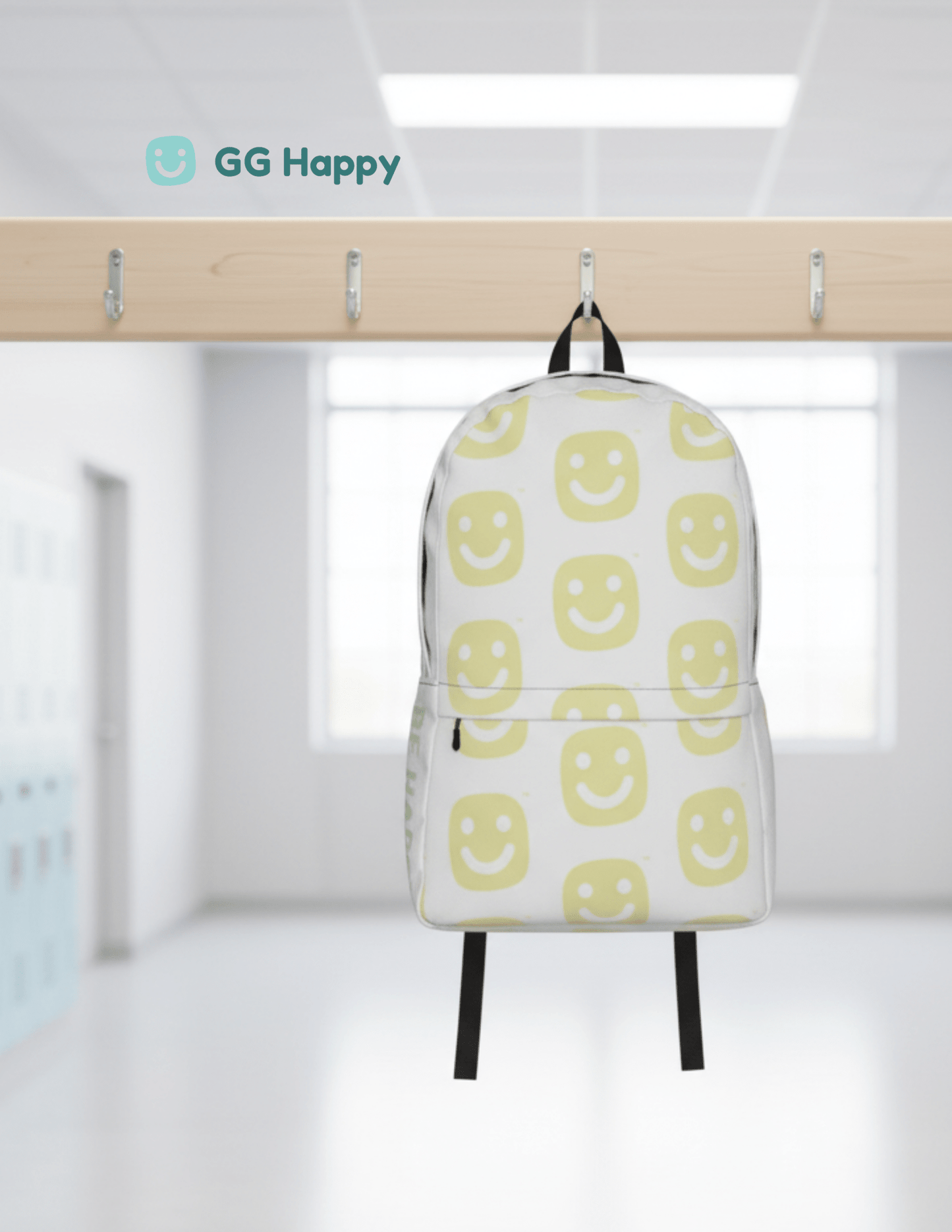 GG Happy™ “Be Bright • Be Happy • Be You” Backpack from Stay Bright Collection| Mindful Adventure Bag | Water - Resistant Laptop Backpack | Positive Vibes Everyday Carry - GG Happy