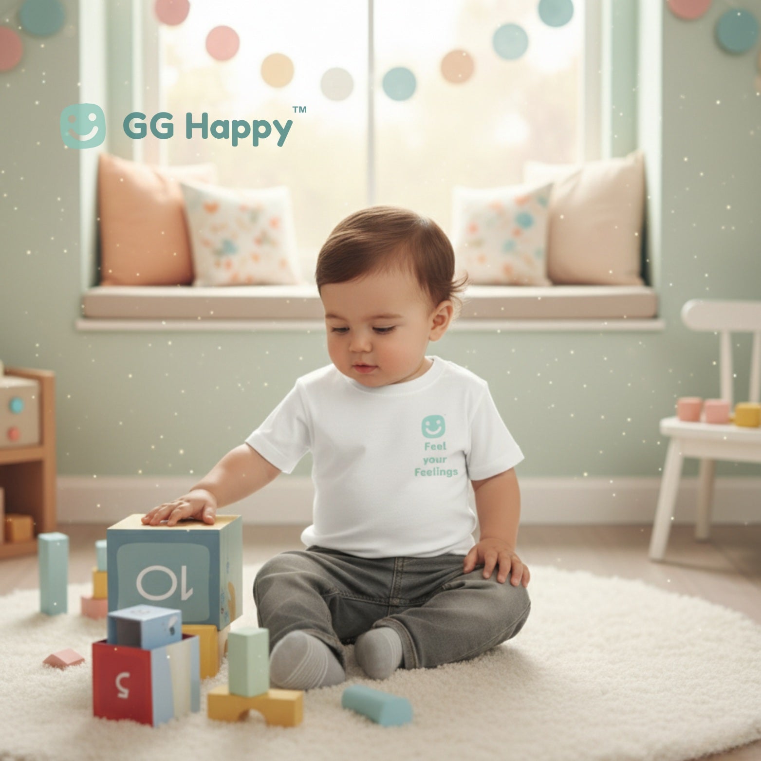 GG Happy™ “Feel Your Feelings” Toddler Short Sleeve Tee - GG Happy