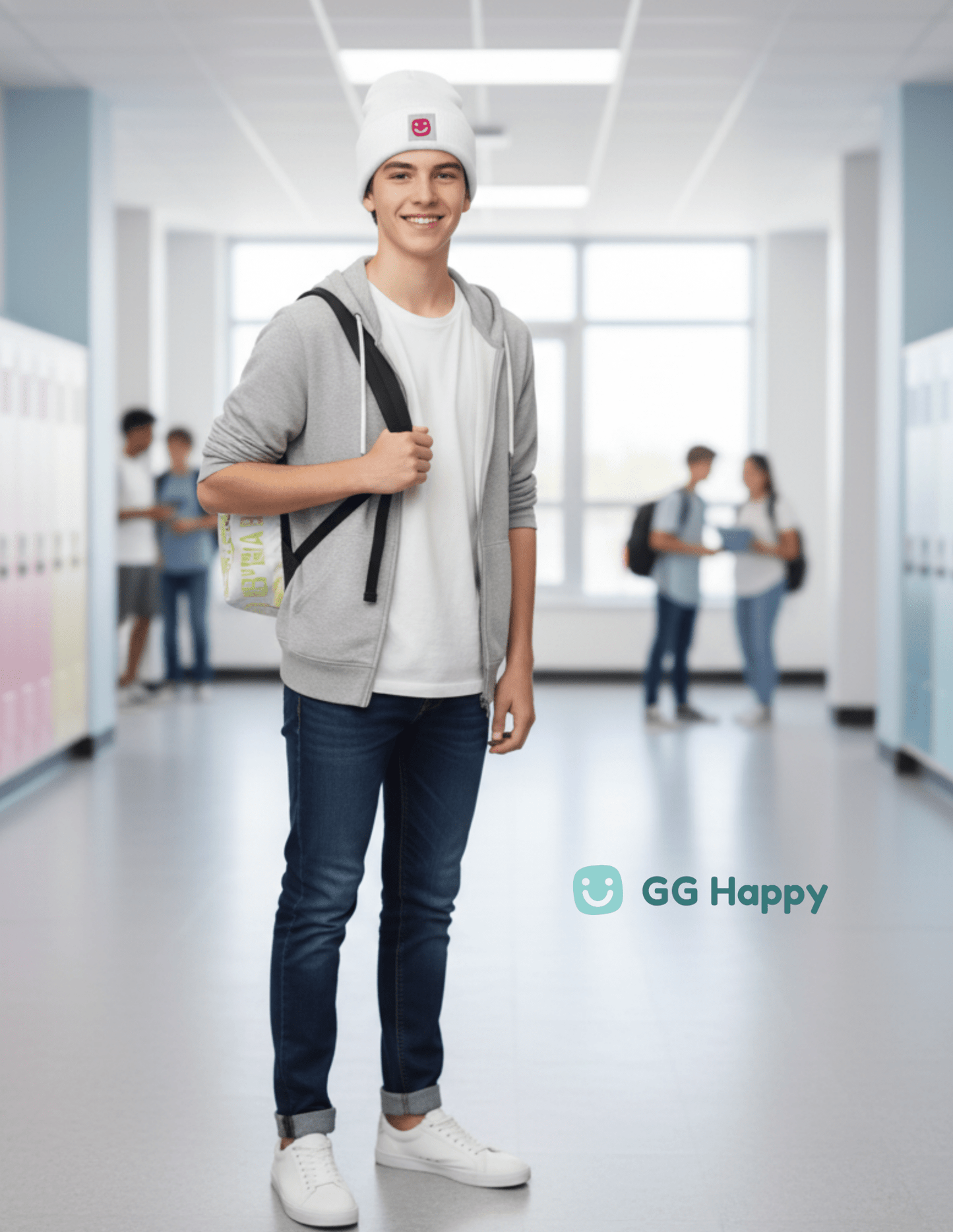 GG Happy™ “Be Bright • Be Happy • Be You” Backpack from Stay Bright Collection| Mindful Adventure Bag | Water - Resistant Laptop Backpack | Positive Vibes Everyday Carry - GG Happy
