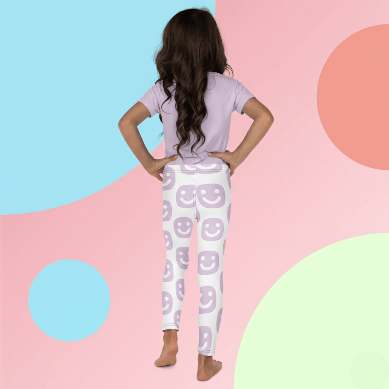 GG Happy™ Smiley Leggings | Soft Lavender | Kids Sensory - Friendly Comfort Wear - GG Happy