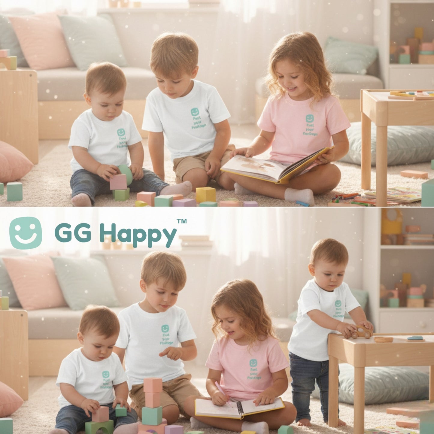 GG Happy™ “Feel Your Feelings” Toddler Short Sleeve Tee - GG Happy