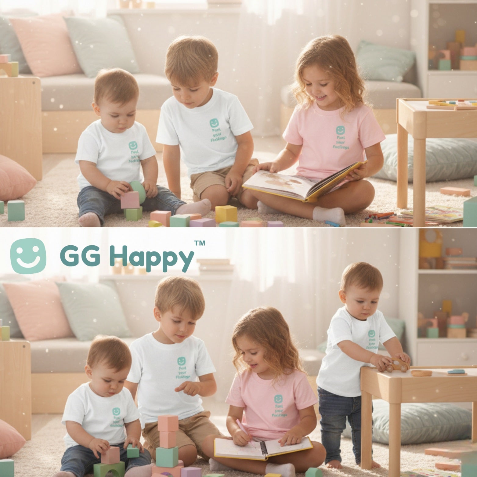GG Happy™ “Feel Your Feelings” Toddler Short Sleeve Tee - GG Happy