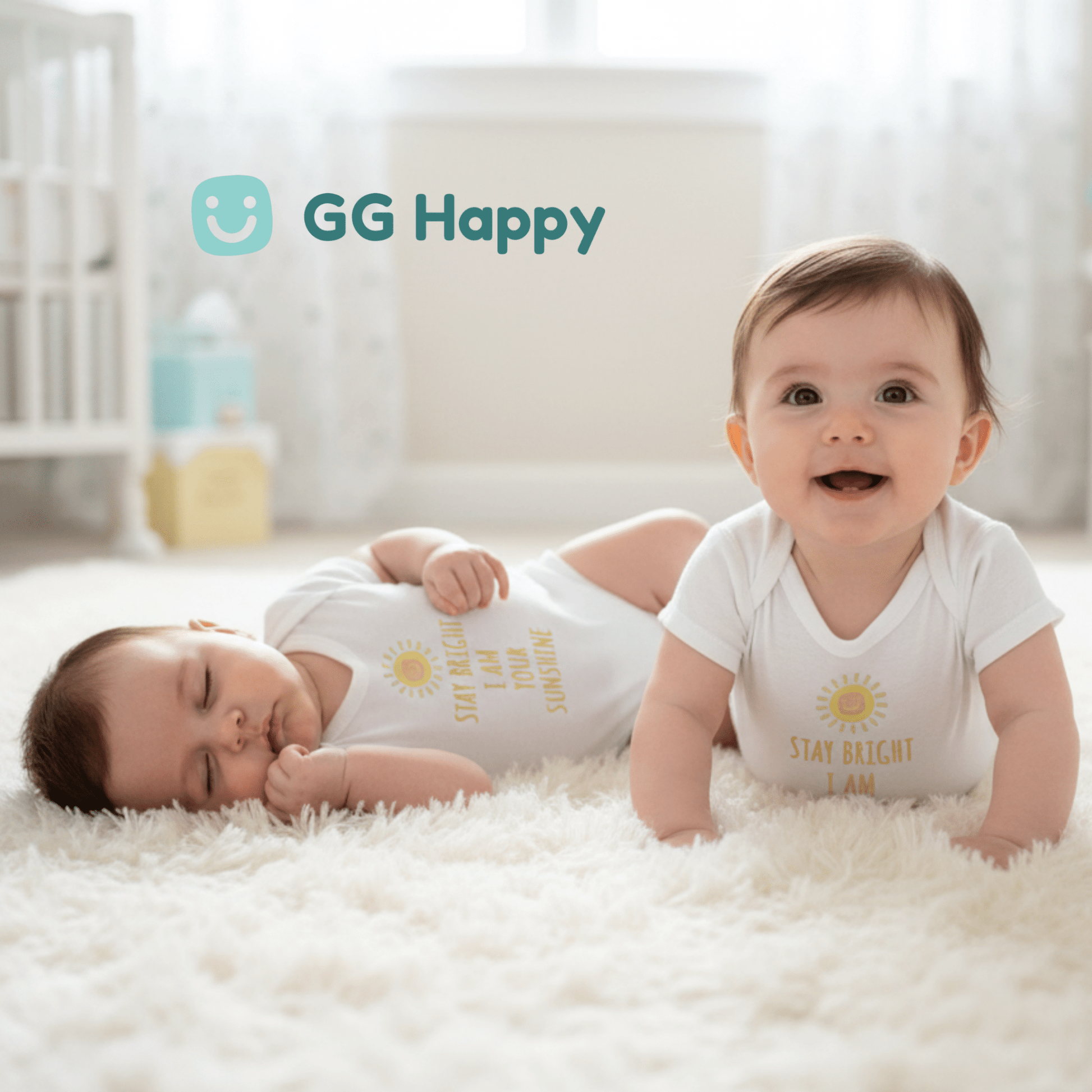 “Stay Bright I Am Your Sunshine” Baby Bodysuit | GG Happy™ Collection | Positive Baby Gift - GG Happy