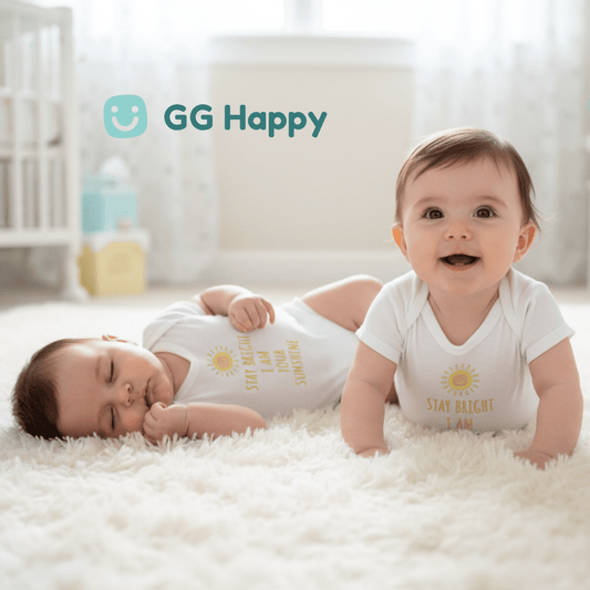 “Stay Bright I Am Your Sunshine” Baby Bodysuit | GG Happy™ Collection | Positive Baby Gift - GG Happy