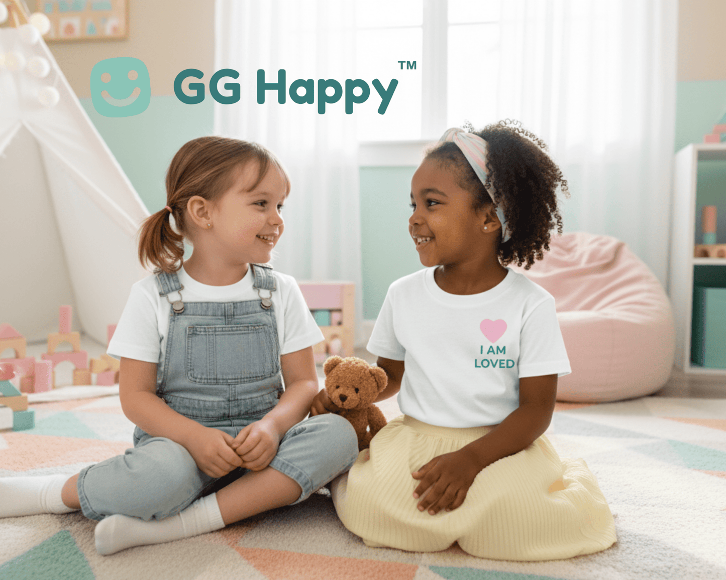 “I Am Loved” Toddler Tee – GG Happy™ Positive Affirmation Shirt - GG Happy