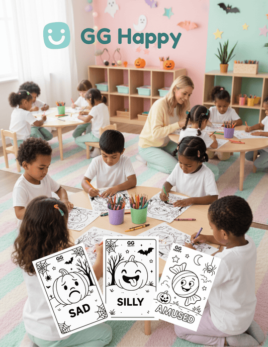 FREE 🧡 Last - Minute Halloween Printable for Kids | Free Emotions Coloring Page | GG Happy™ - GG Happy