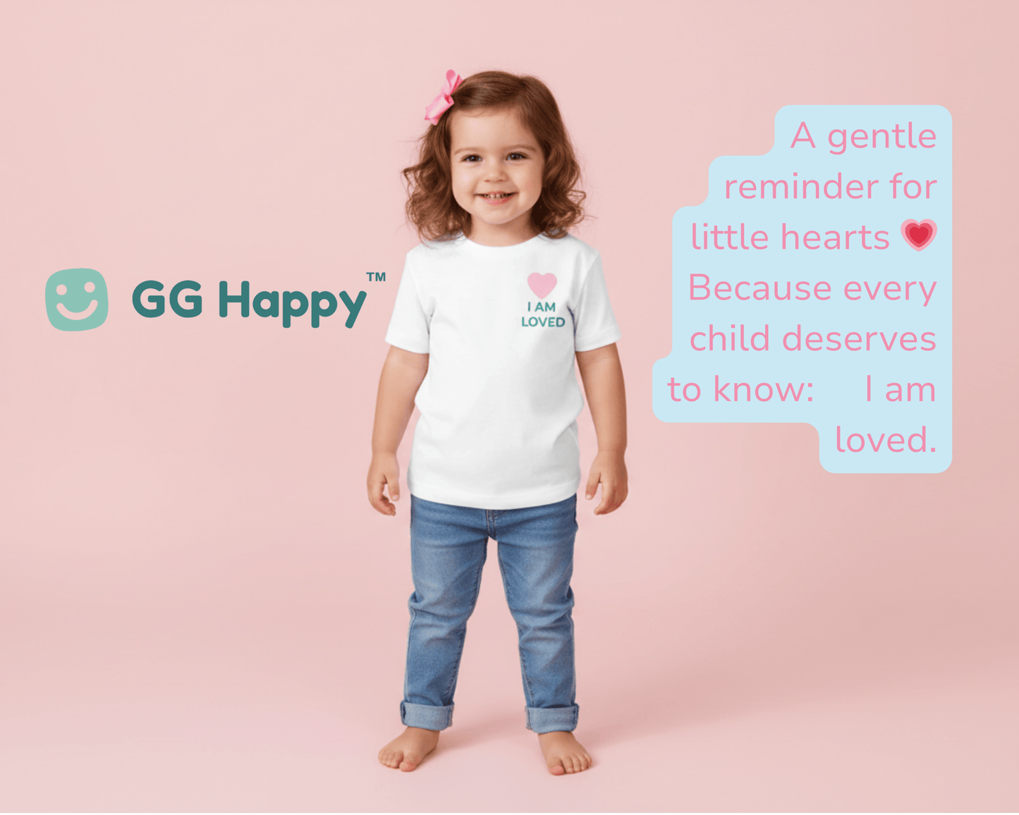 “I Am Loved” Toddler Tee – GG Happy™ Positive Affirmation Shirt - GG Happy
