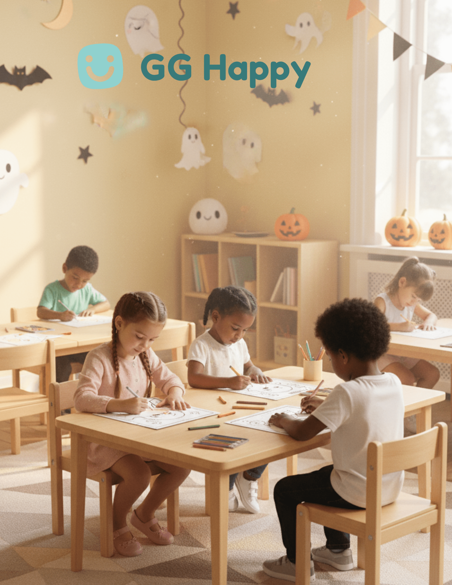 FREE 🧡 Last - Minute Halloween Printable for Kids | Free Emotions Coloring Page | GG Happy™ - GG Happy