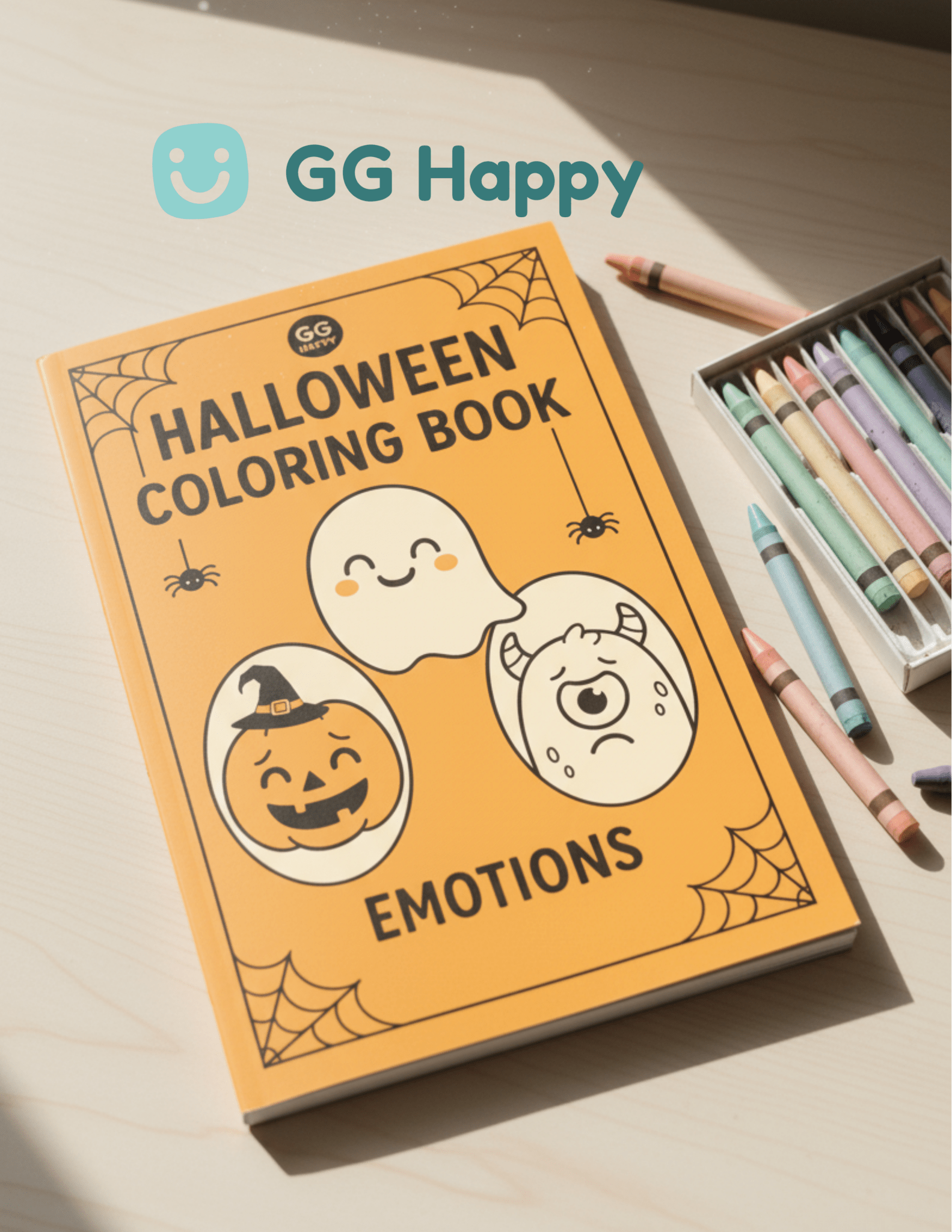 FREE 🧡 Last - Minute Halloween Printable for Kids | Free Emotions Coloring Page | GG Happy™ - GG Happy