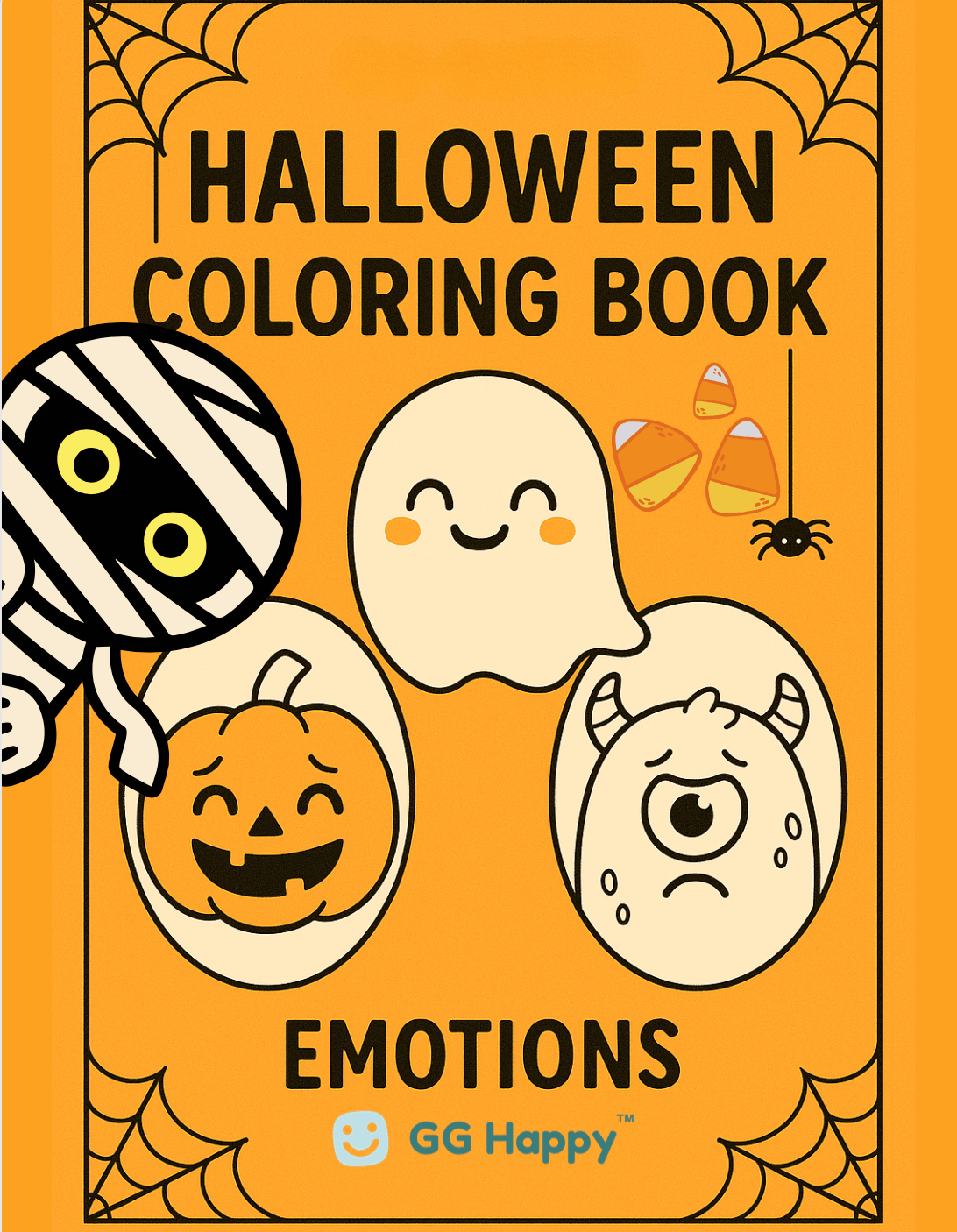 FREE 🧡 Last - Minute Halloween Printable for Kids | Free Emotions Coloring Page | GG Happy™ - GG Happy