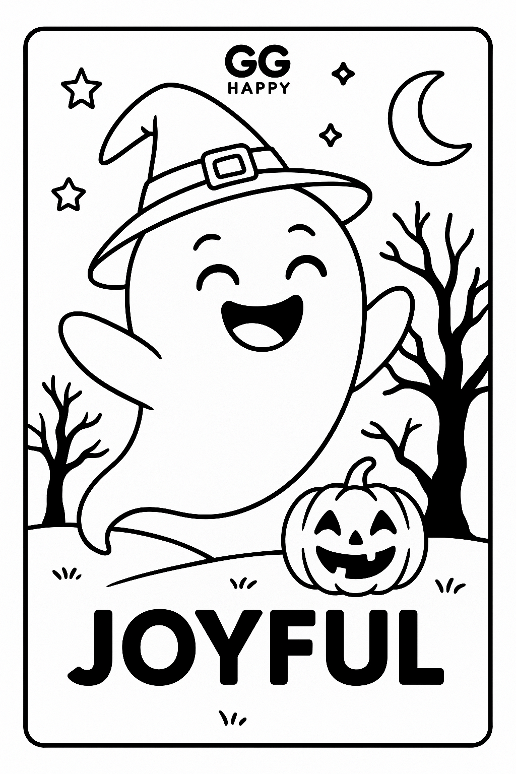 FREE 🧡 Last - Minute Halloween Printable for Kids | Free Emotions Coloring Page | GG Happy™ - GG Happy