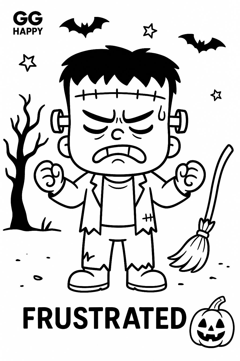 FREE 🧡 Last - Minute Halloween Printable for Kids | Free Emotions Coloring Page | GG Happy™ - GG Happy