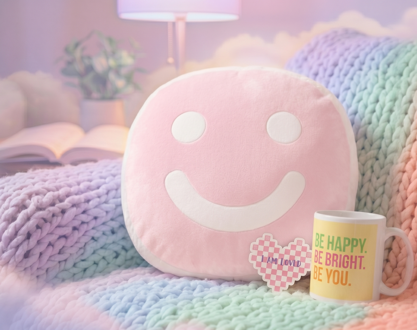 Big Feelings Comfort Bundle — Pillow + Mug + Sticker | GG Happy™