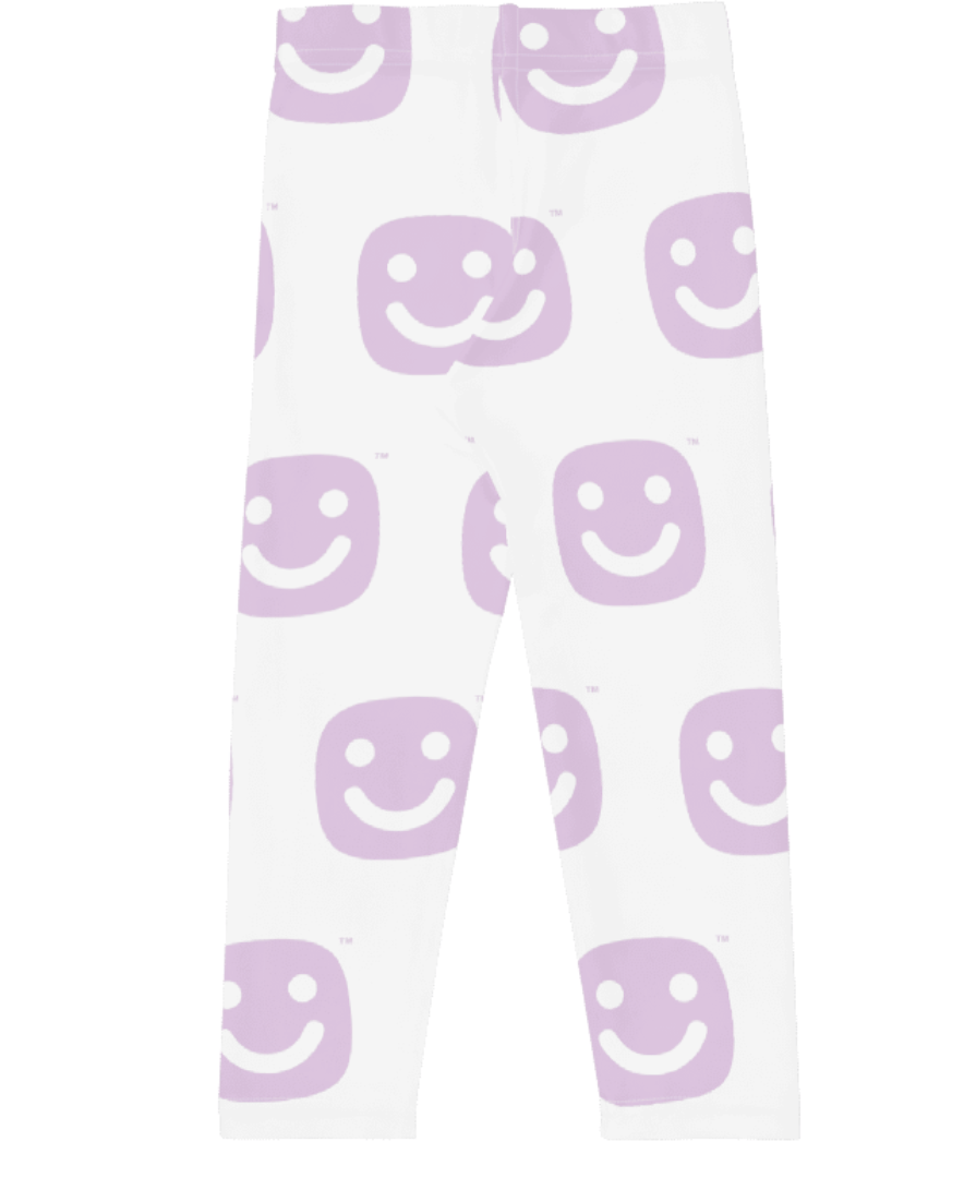GG Happy™ Smiley Leggings | Soft Lavender | Kids Sensory - Friendly Comfort Wear - GG Happy