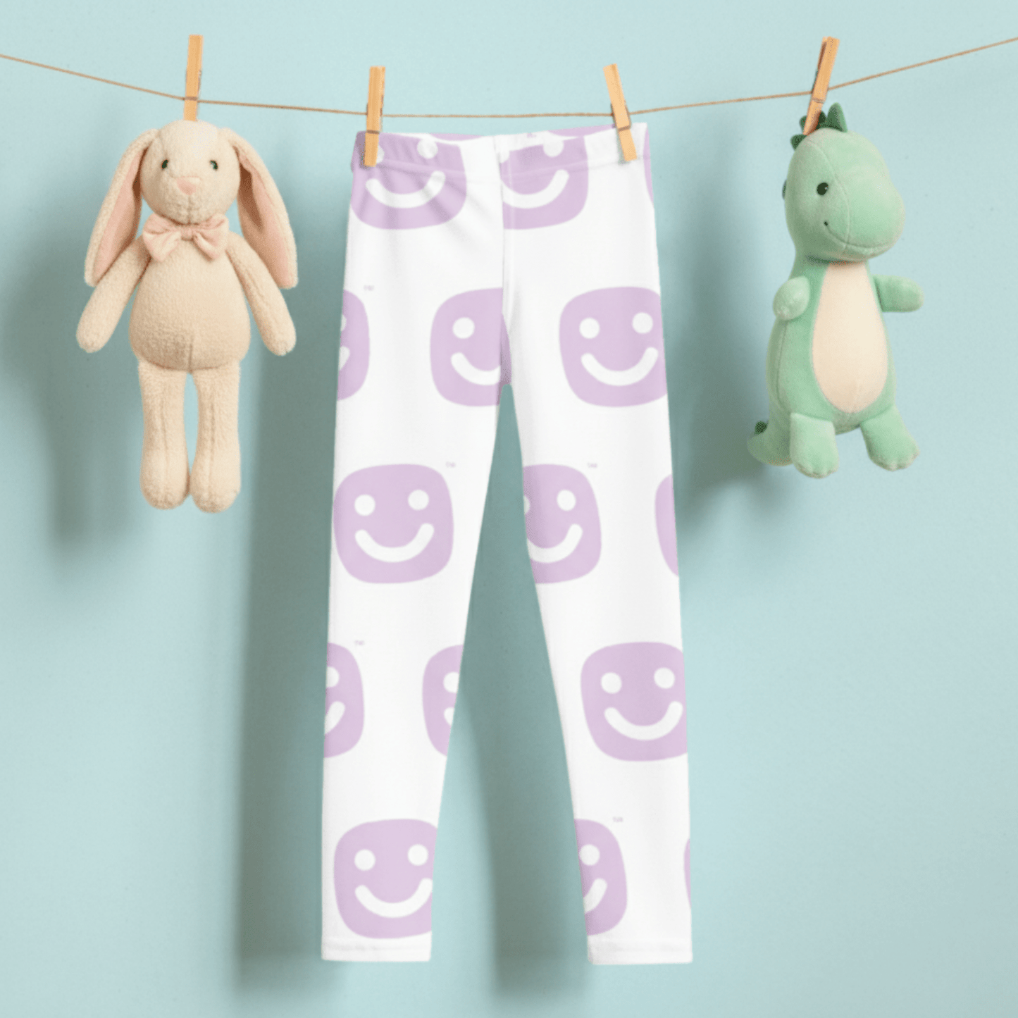 GG Happy™ Smiley Leggings | Soft Lavender | Kids Sensory - Friendly Comfort Wear - GG Happy