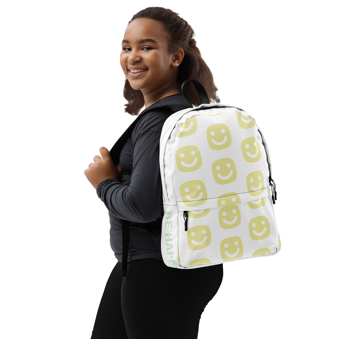 GG Happy™ “Be Bright • Be Happy • Be You” Backpack from Stay Bright Collection| Mindful Adventure Bag | Water - Resistant Laptop Backpack | Positive Vibes Everyday Carry - GG Happy