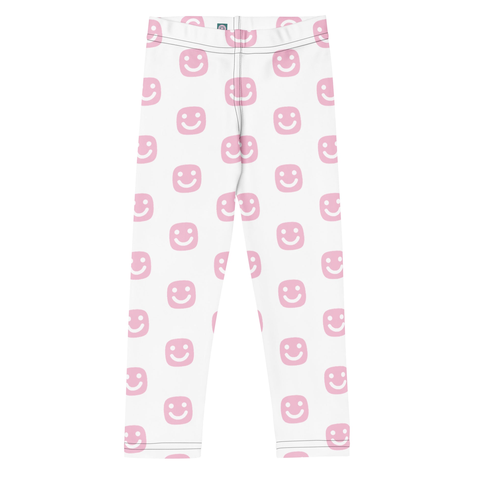 🌸 GG Happy™ Kids Smiley Leggings — Soft Pink Joy - GG Happy