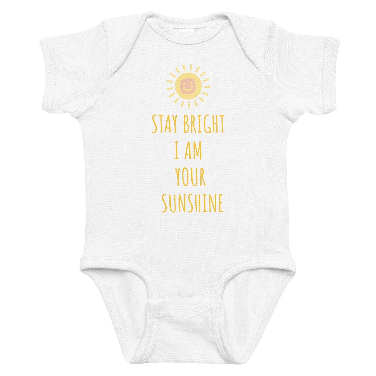 “Stay Bright I Am Your Sunshine” Baby Bodysuit | GG Happy™ Collection | Positive Baby Gift - GG Happy