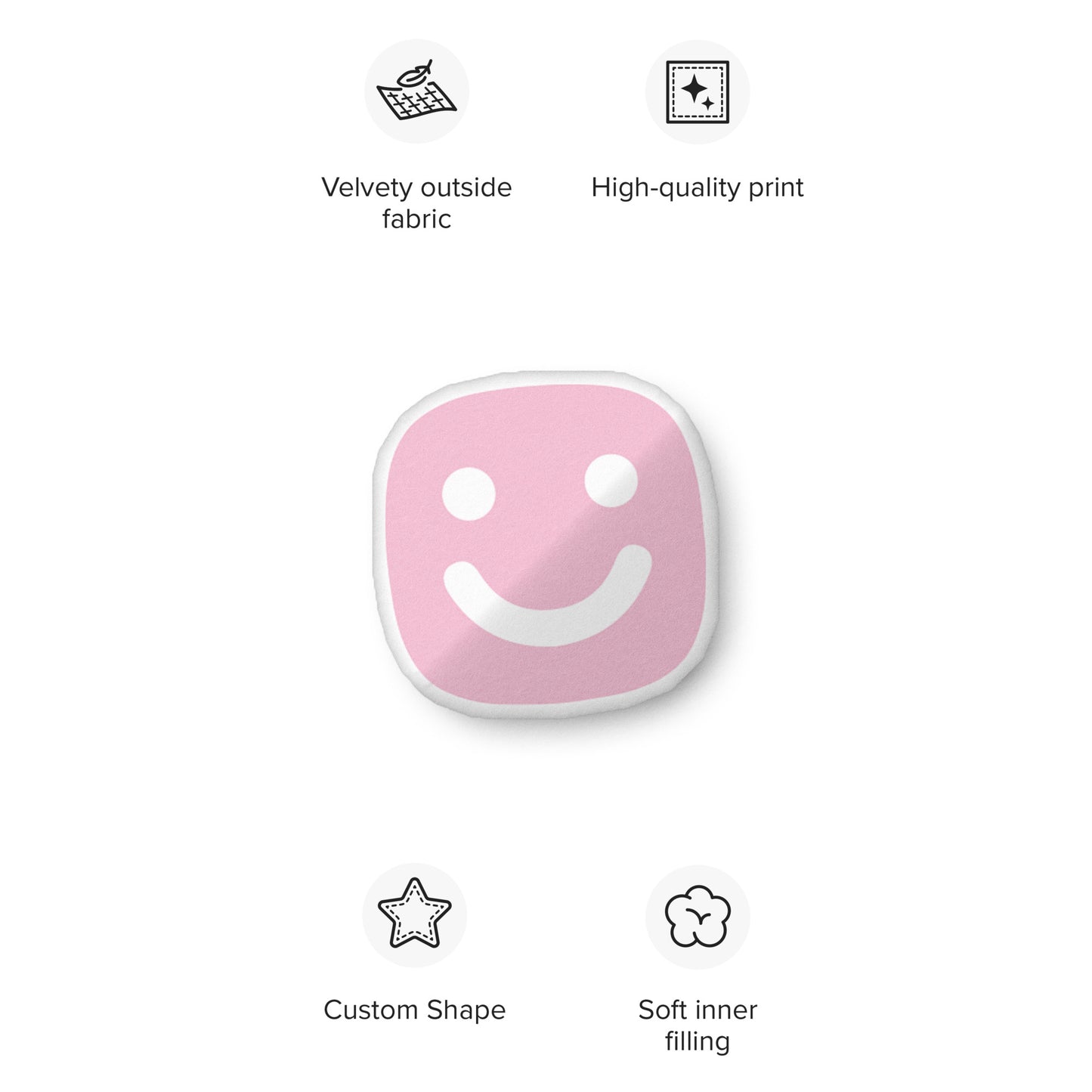 Snuggle into joy with our GG Happy™ Custom - Shaped Pillow — soft, squishy, and made to brighten any space. - GG Happy