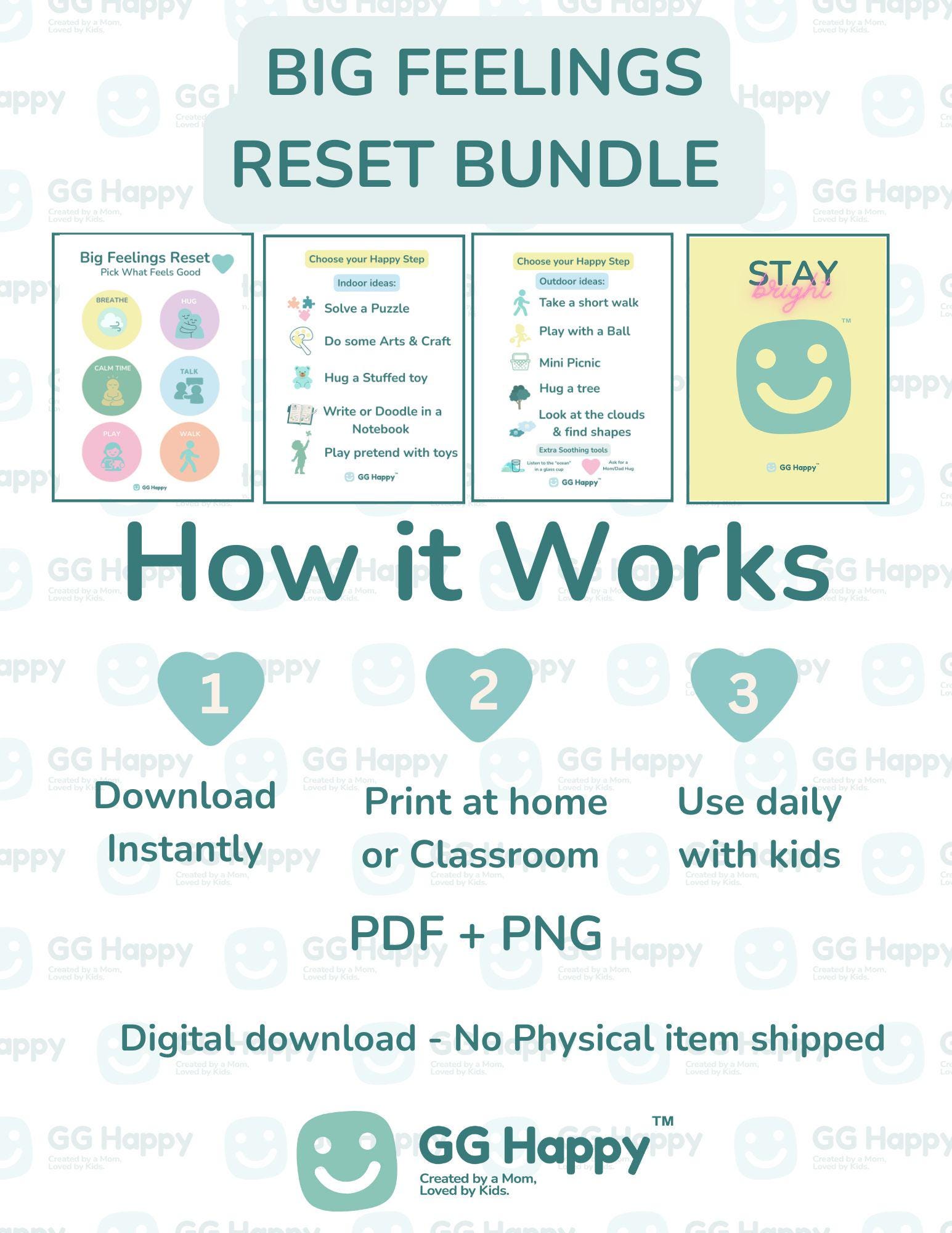 Calm Down Corner Printable: Emotional Regulation Activity (PDF Download) - GG Happy