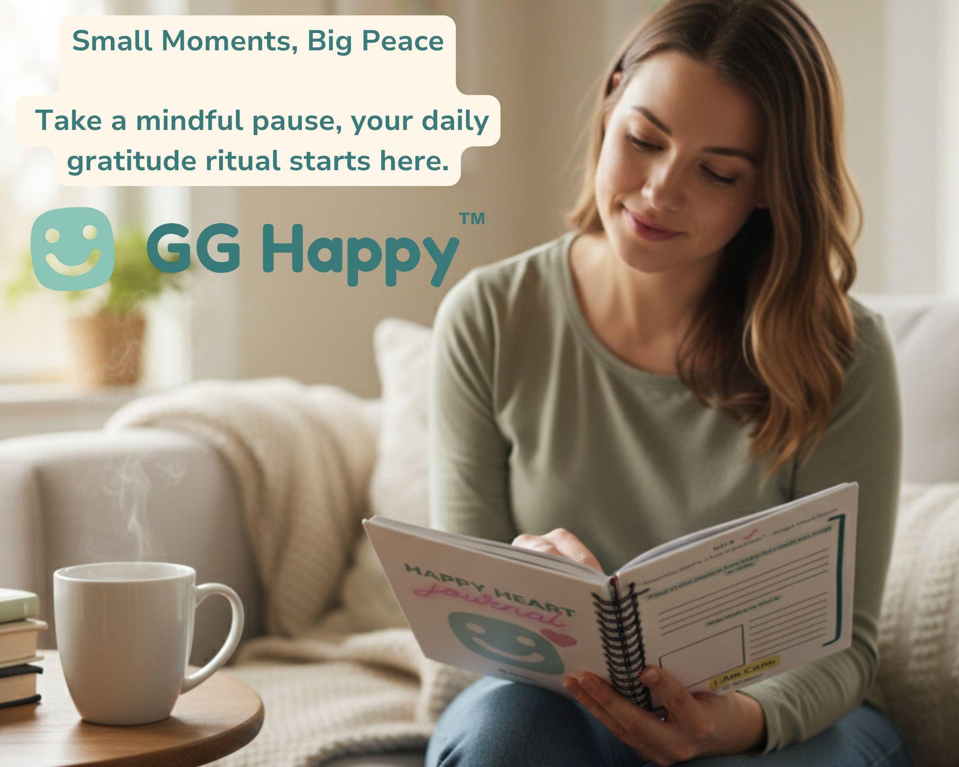 Find Your Calm | Happy Heart Journal for Kids & Adults | 10 - Day Gratitude Challenge Printable | Self - Care (Instant Download) - GG Happy