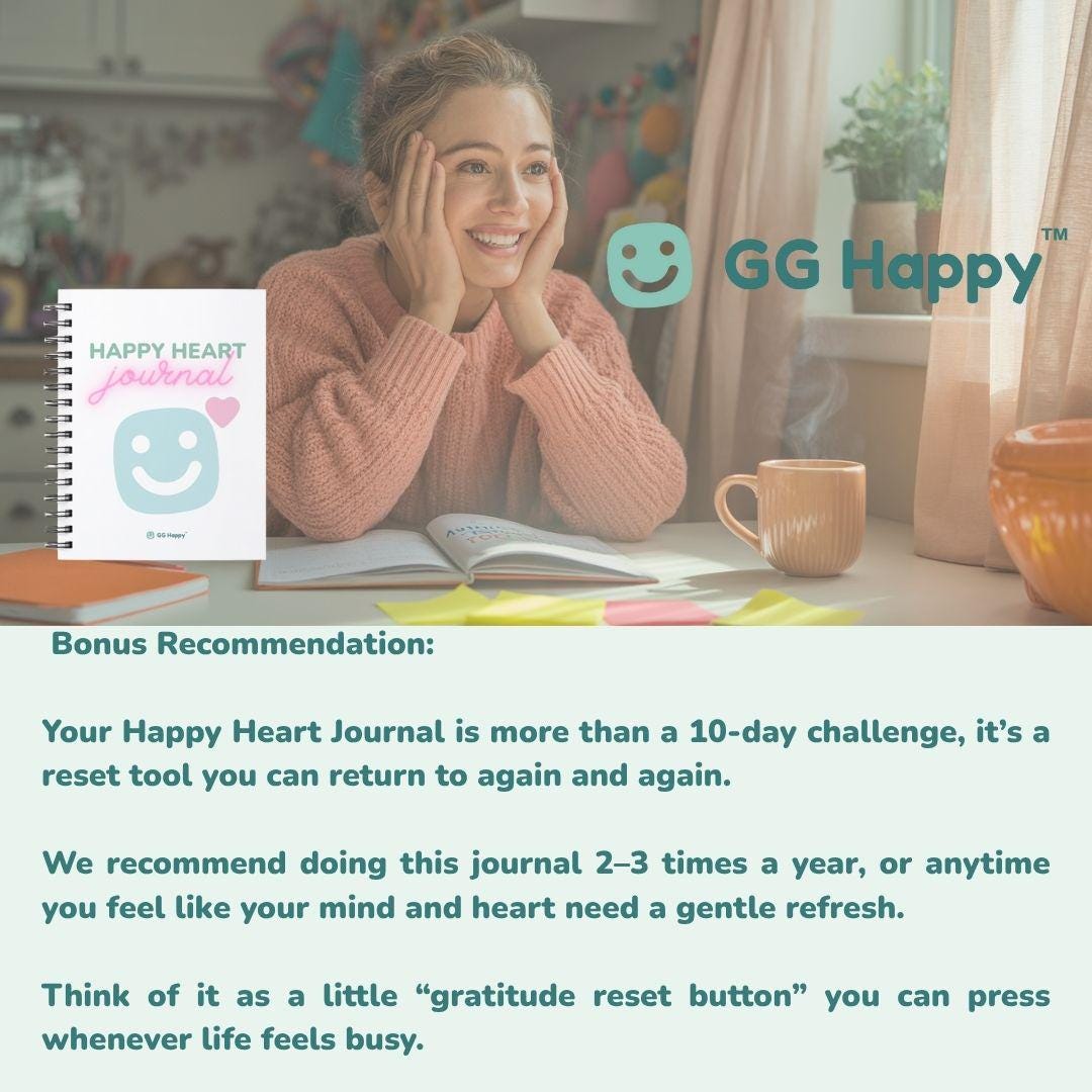 Find Your Calm | Happy Heart Journal for Kids & Adults | 10 - Day Gratitude Challenge Printable | Self - Care (Instant Download) - GG Happy
