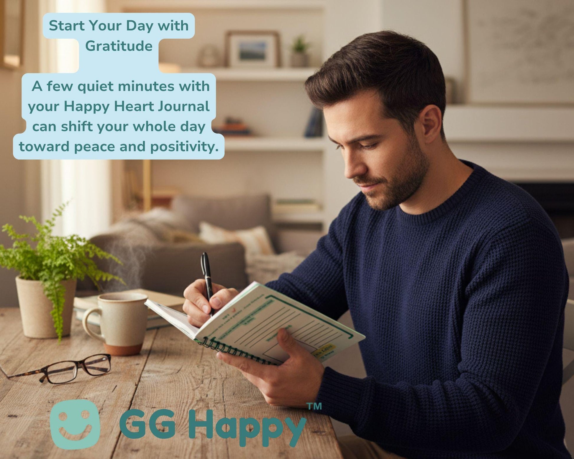 Find Your Calm | Happy Heart Journal for Kids & Adults | 10 - Day Gratitude Challenge Printable | Self - Care (Instant Download) - GG Happy