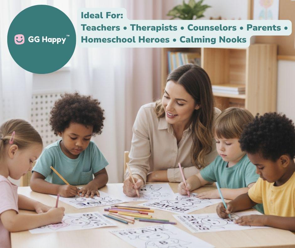 Mood Buddies Coloring Book: Kids Emotional Awareness (Printable PDF) - GG Happy