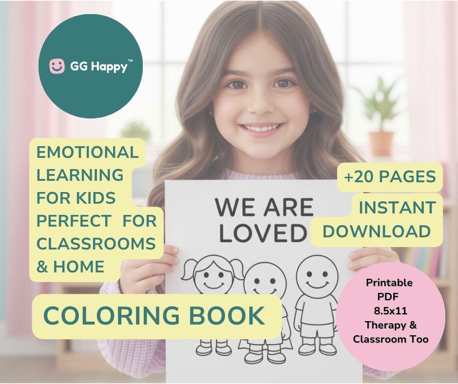 Mood Buddies Coloring Book: Kids Emotional Awareness (Printable PDF) - GG Happy