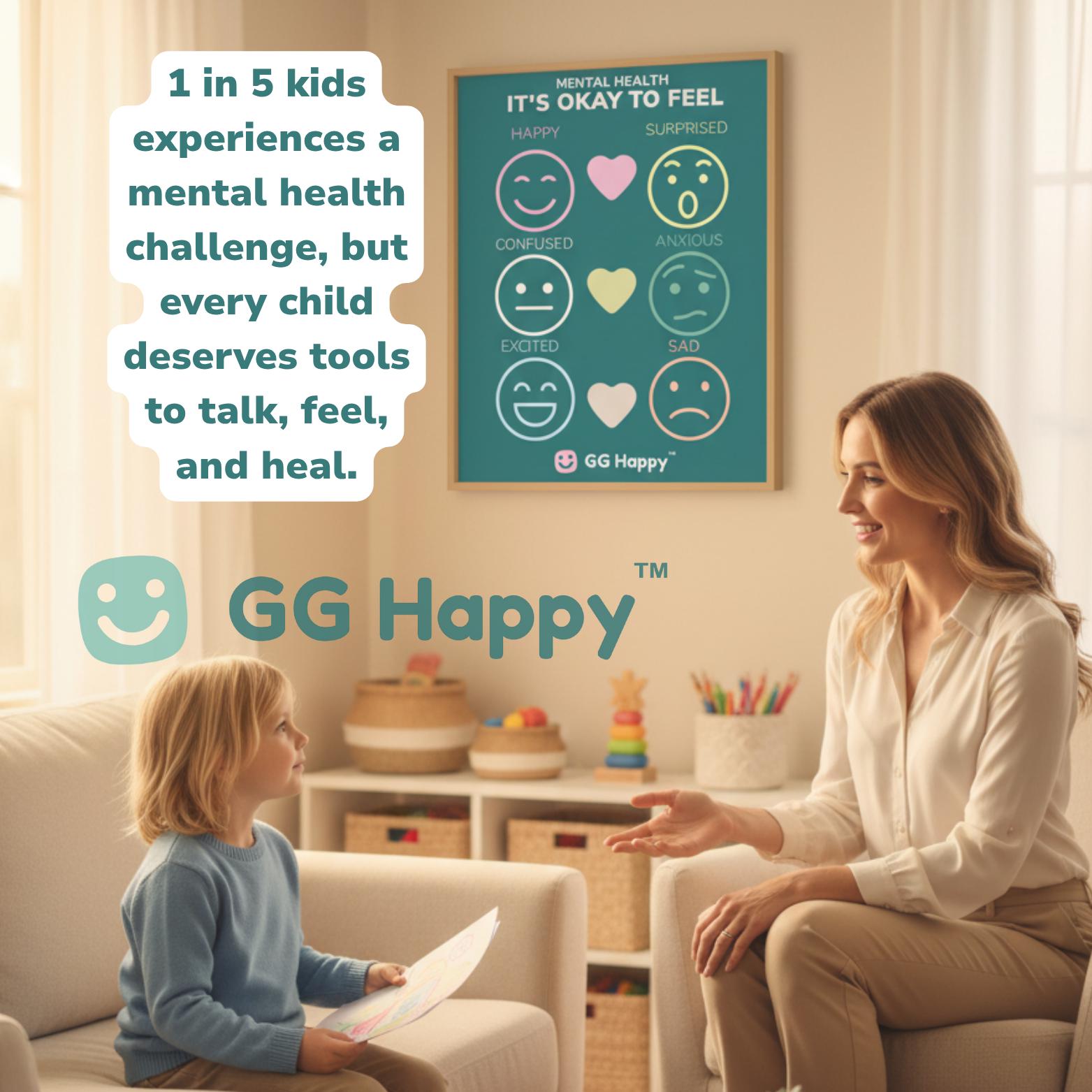 Mental Health Posters: Kids Emotional Tracker, Calm Corner Art (Digital Download) - GG Happy