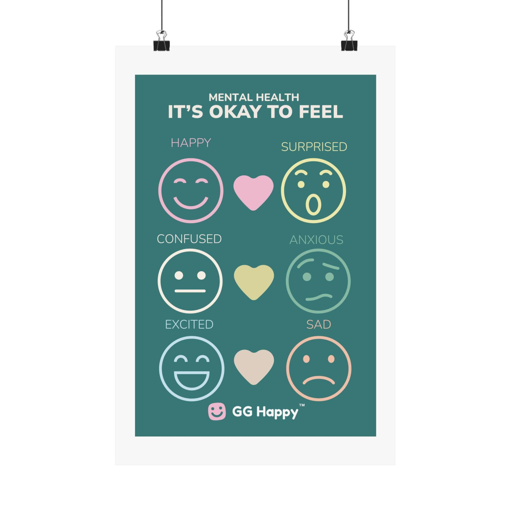 Calming Affirmation Poster | Matte Vertical Wall Art | Mindfulness & Emotional Wellness Decor | GG Happy™ Mental Health - GG Happy
