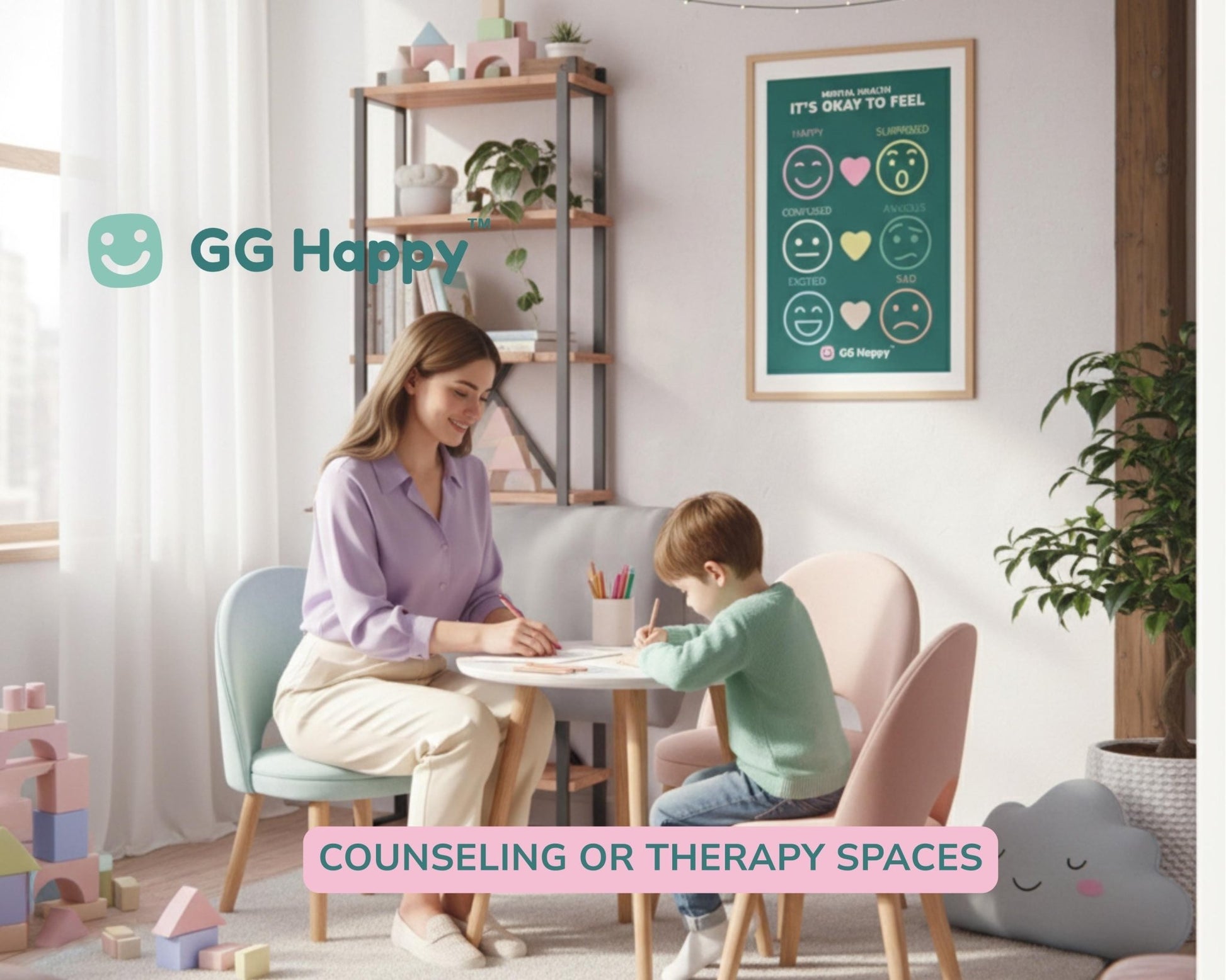 Calming Affirmation Poster | Matte Vertical Wall Art | Mindfulness & Emotional Wellness Decor | GG Happy™ Mental Health - GG Happy