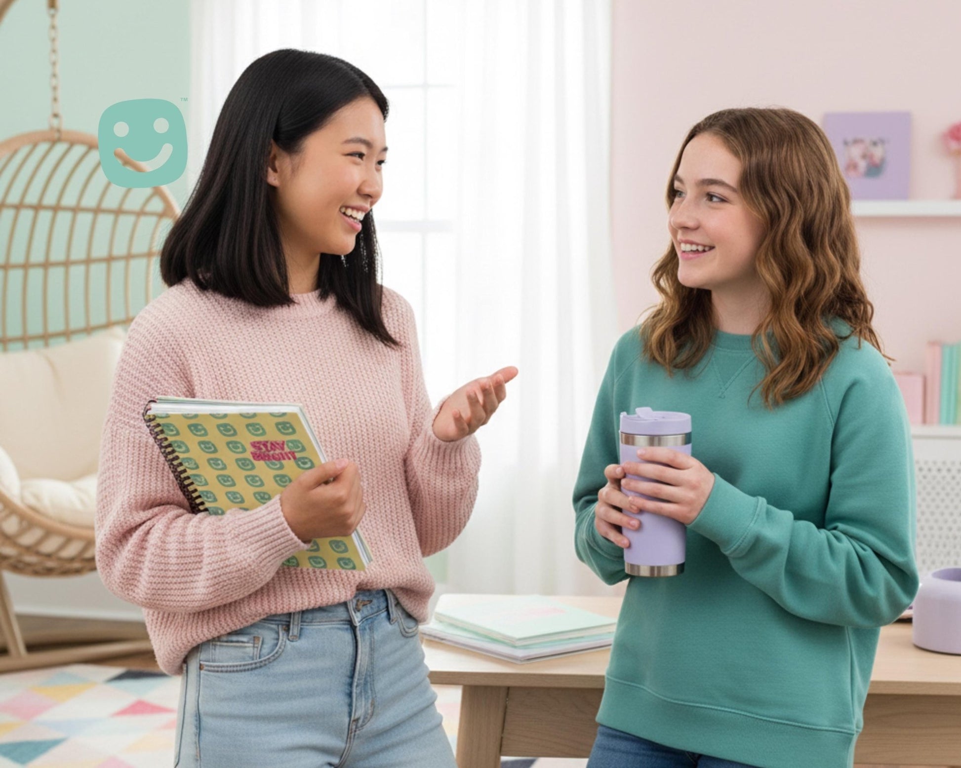 Stay Bright Notebook - Journal, School Notes, Teen Stationery, Positive Affirmations, Back - to - School Gift - GG Happy