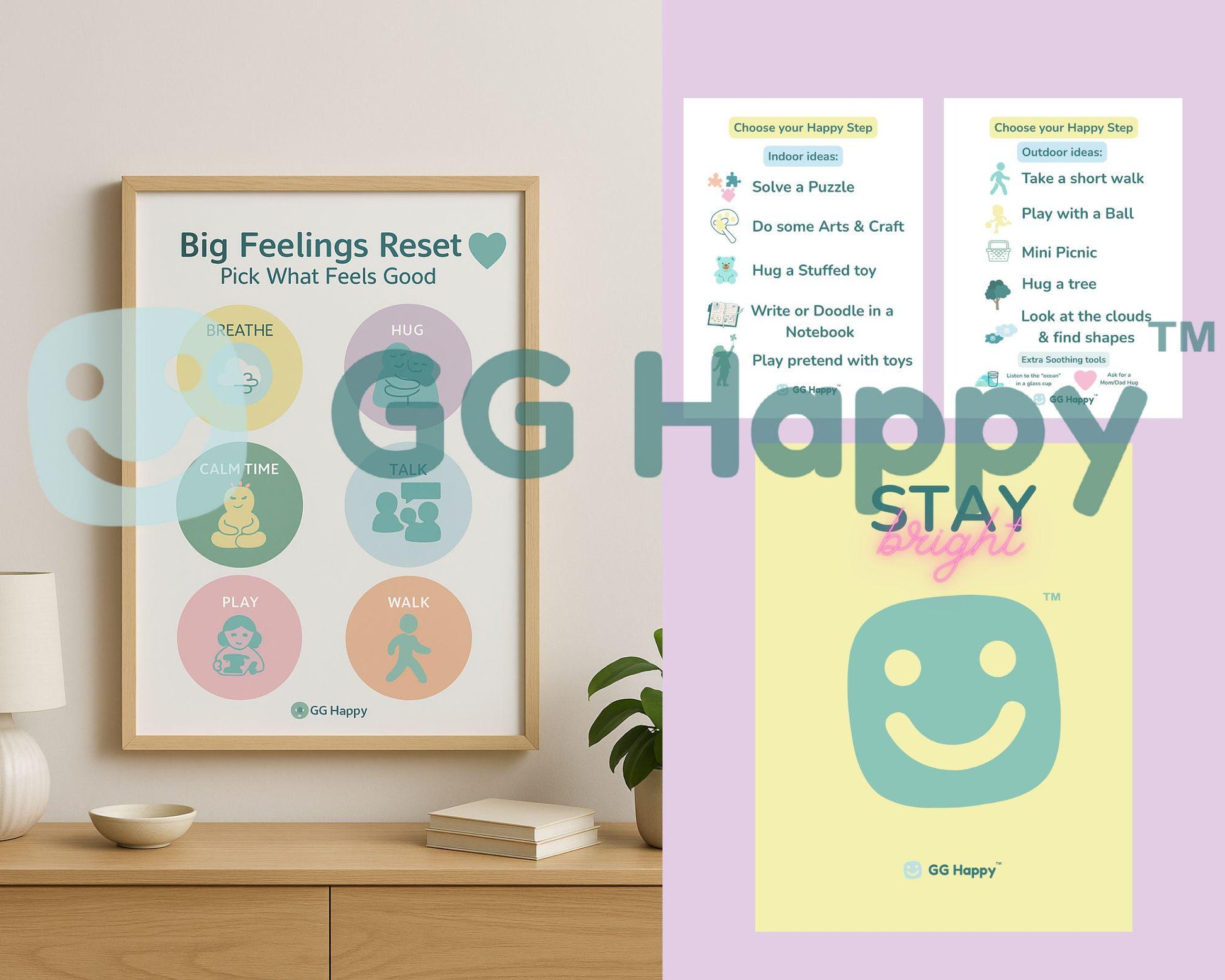 Calm Down Corner Printable: Emotional Regulation Activity (PDF Download) - GG Happy