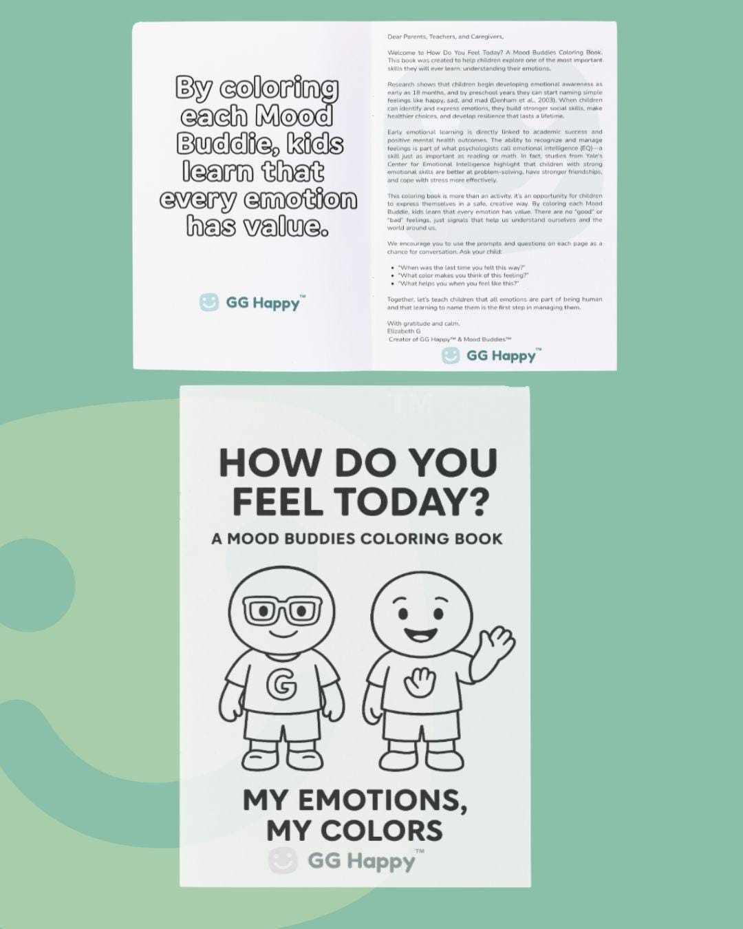 Mood Buddies Coloring Book: Kids Emotional Awareness (Printable PDF) - GG Happy