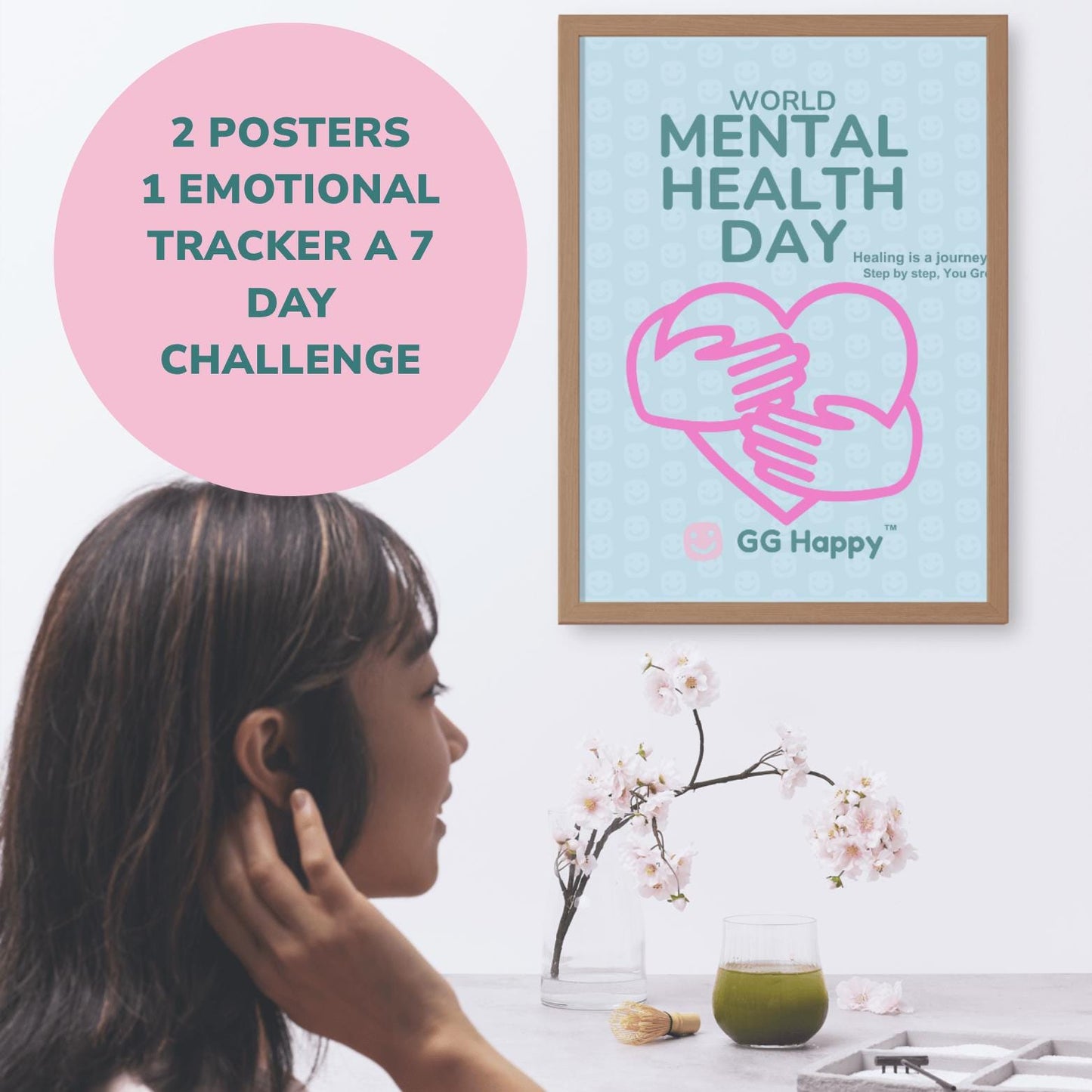 Mental Health Posters: Kids Emotional Tracker, Calm Corner Art (Digital Download) - GG Happy