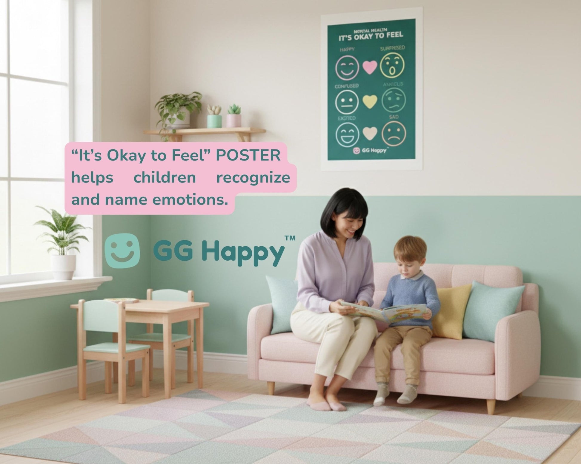 Calming Affirmation Poster | Matte Vertical Wall Art | Mindfulness & Emotional Wellness Decor | GG Happy™ Mental Health - GG Happy