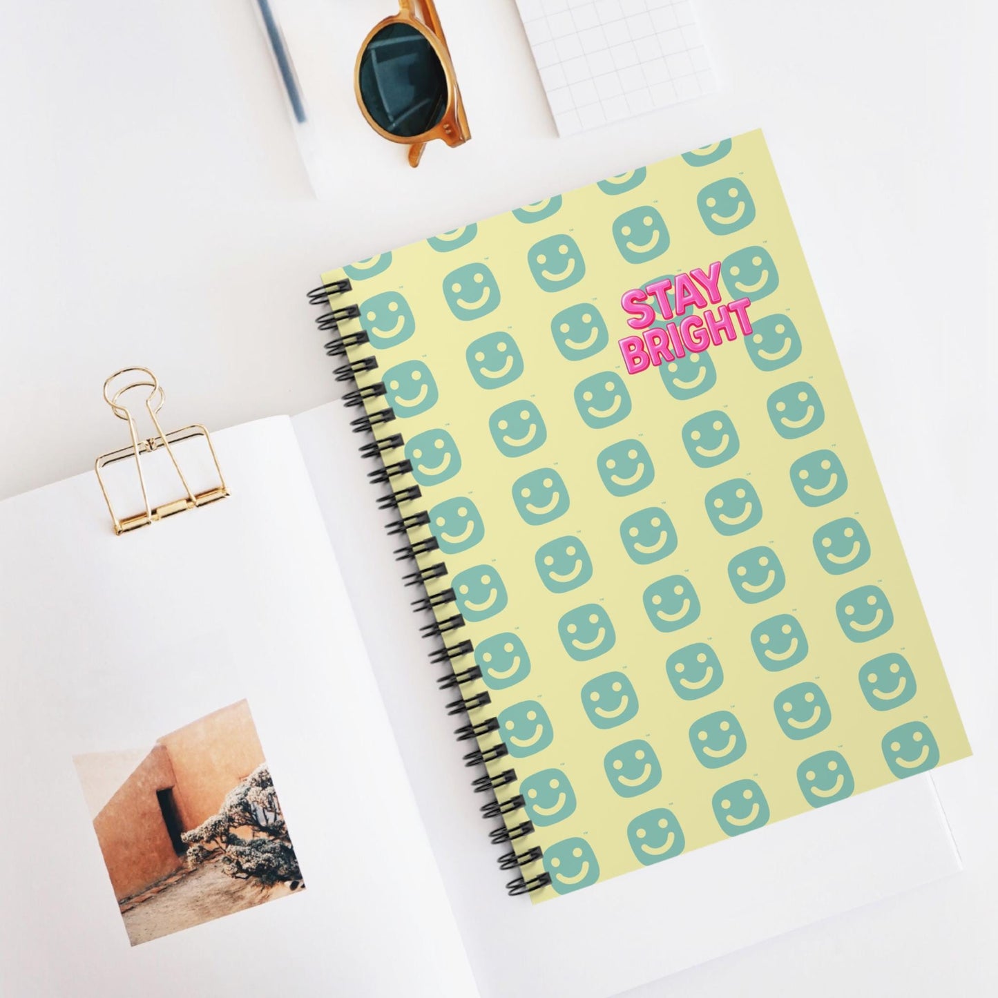Stay Bright Notebook - Journal, School Notes, Teen Stationery, Positive Affirmations, Back - to - School Gift - GG Happy