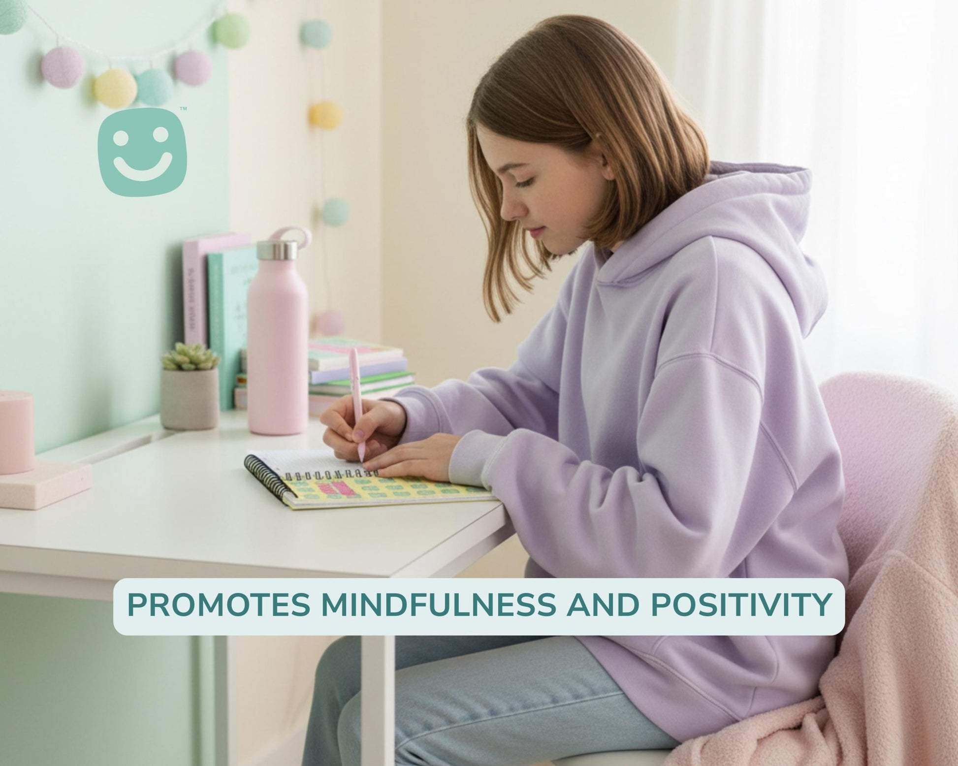 Stay Bright Notebook - Journal, School Notes, Teen Stationery, Positive Affirmations, Back - to - School Gift - GG Happy