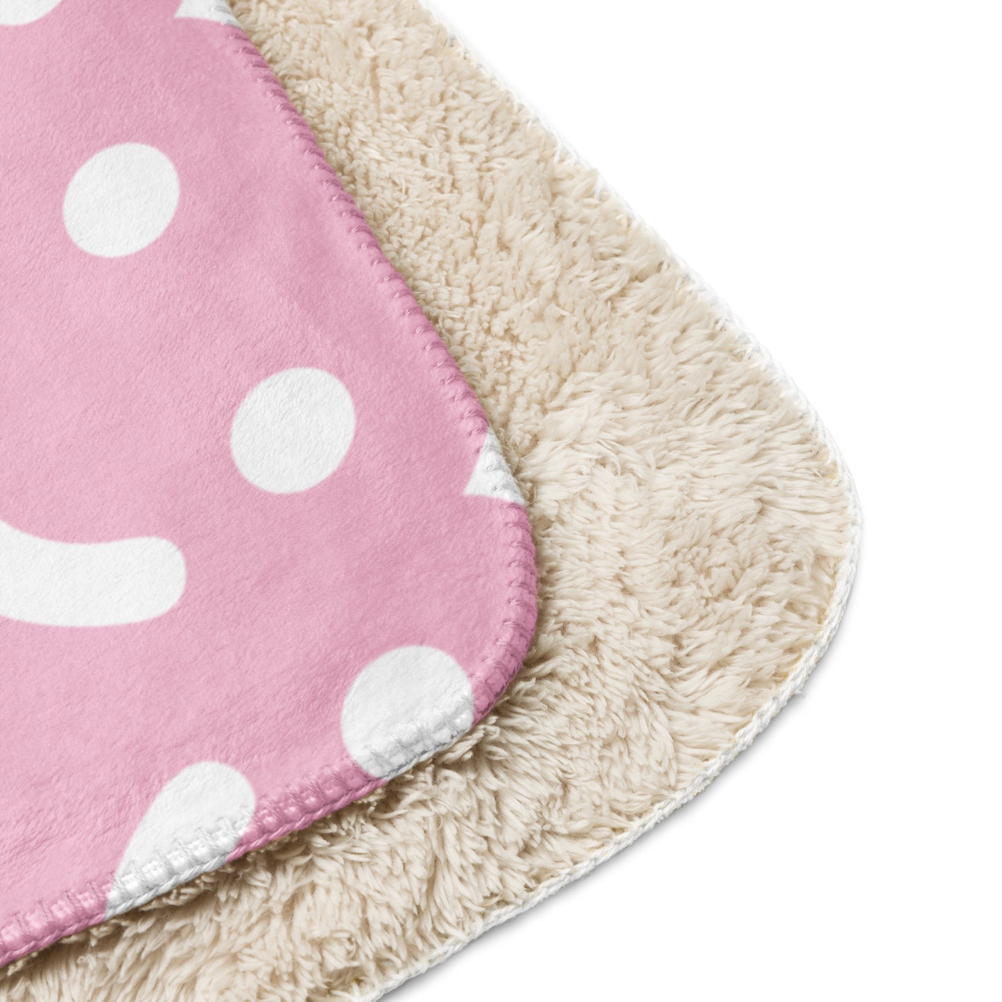 Sherpa Blanket Stay Bright – GG Happy™ Cozy Collection | Soft Pink Smiley Blanket | Perfect Xmas Gift for Moms & Teens - GG Happy