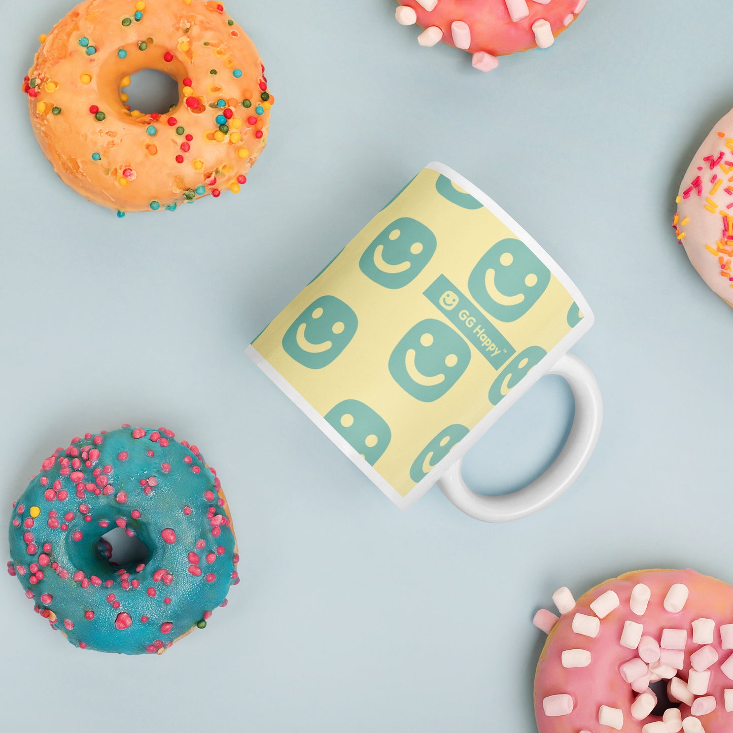 GG Happy™ “Stay Bright • Be Happy • Be You” Glossy Mug | Positive Affirmation Coffee Cup | Mindful Morning Drinkware - GG Happy