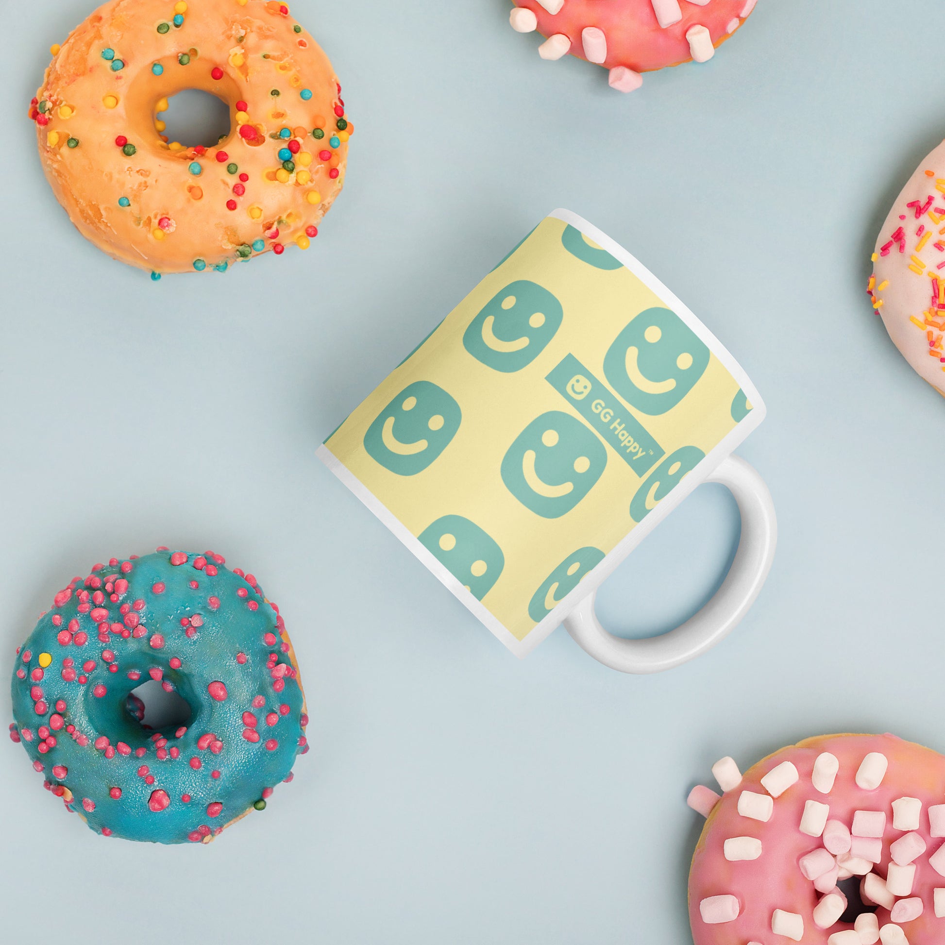 GG Happy™ “Stay Bright • Be Happy • Be You” Glossy Mug | Positive Affirmation Coffee Cup | Mindful Morning Drinkware - GG Happy