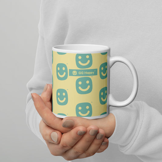 GG Happy™ “Stay Bright • Be Happy • Be You” Glossy Mug | Positive Affirmation Coffee Cup | Mindful Morning Drinkware - GG Happy