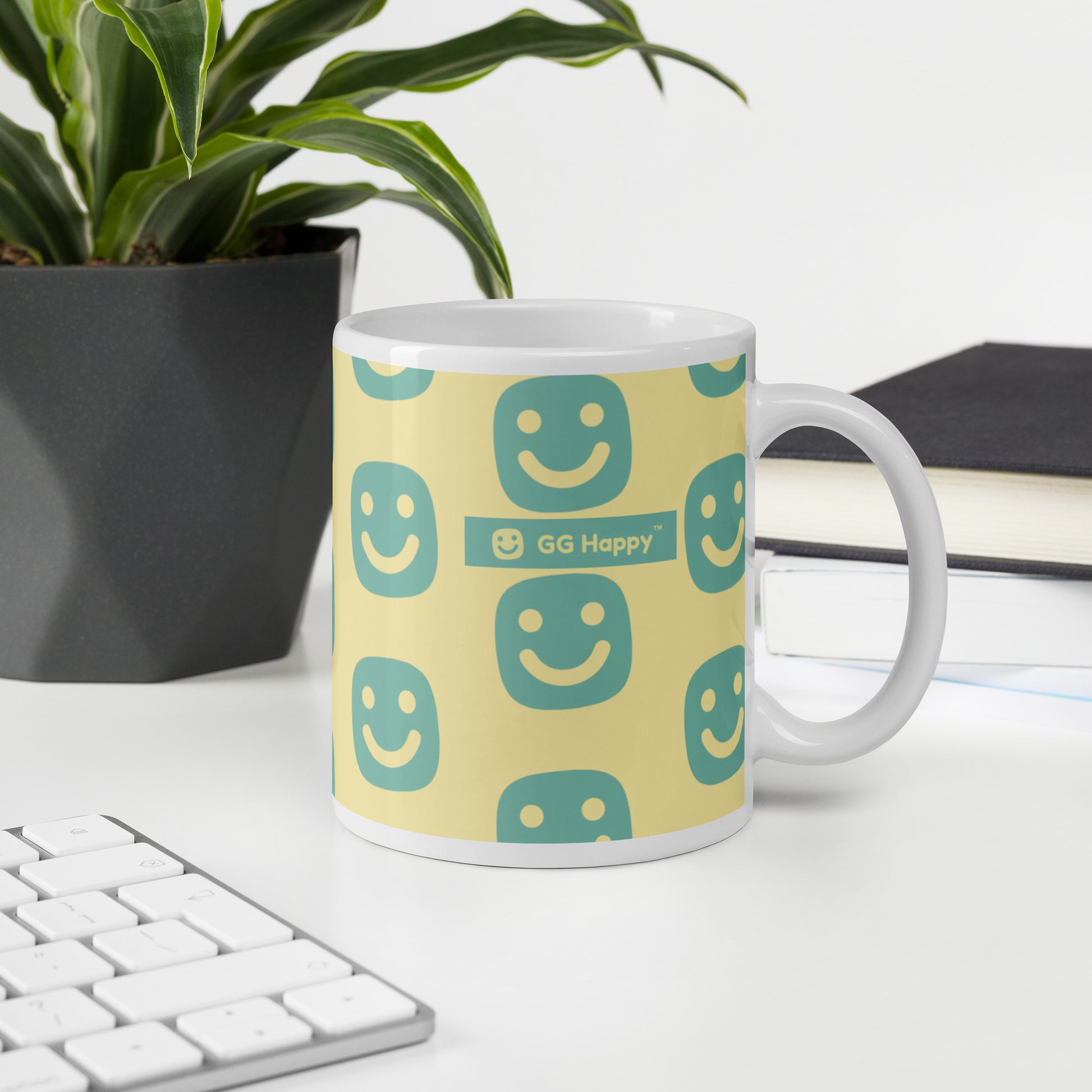 GG Happy™ “Stay Bright • Be Happy • Be You” Glossy Mug | Positive Affirmation Coffee Cup | Mindful Morning Drinkware - GG Happy