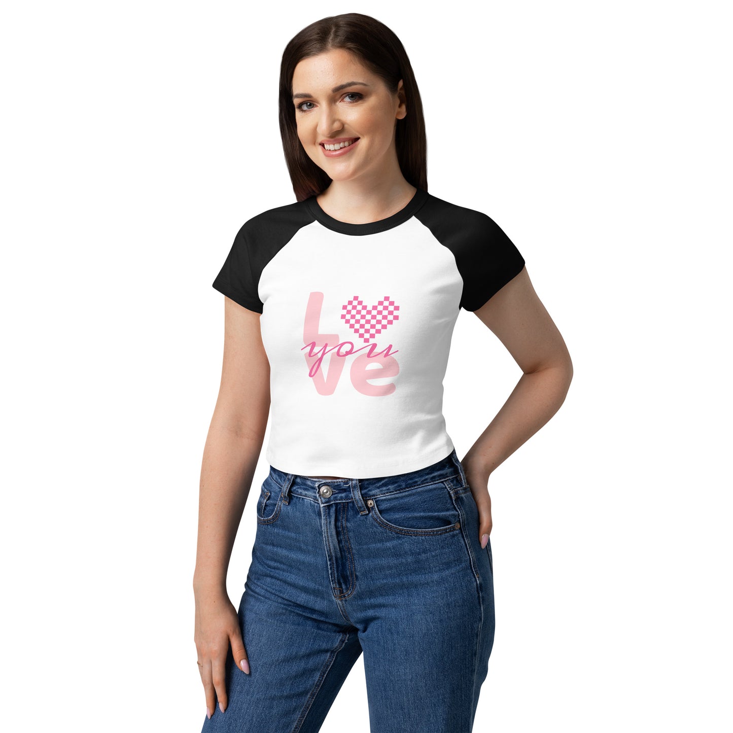 Women’s micro rib raglan baby tee - GG Happy