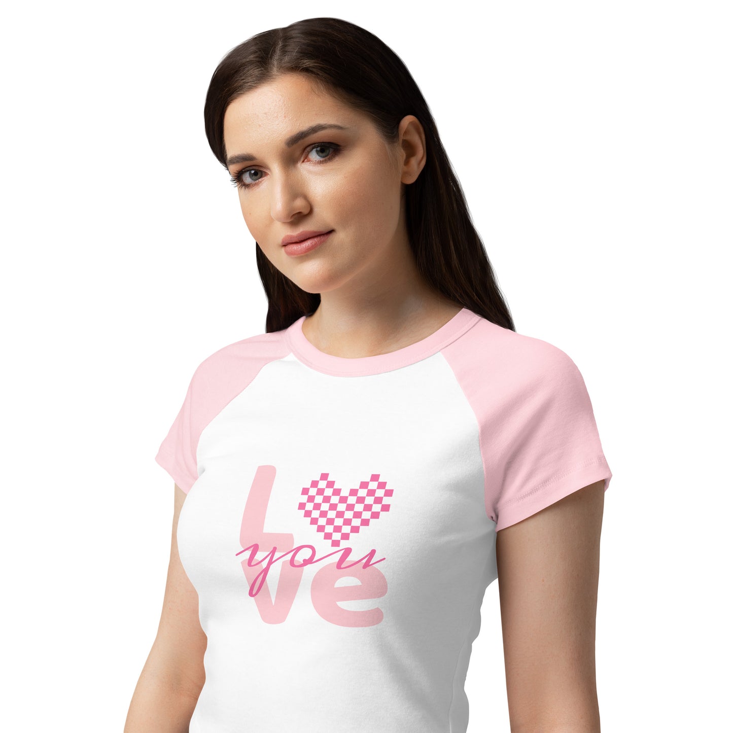 Women’s micro rib raglan baby tee - GG Happy